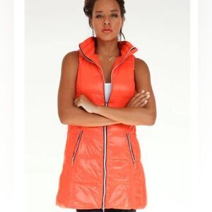 Women's Orange Puffer Vest
